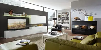 Rietberger Wohnzimmermöbel Wohnwand weiß