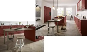 Landhausküche in rot