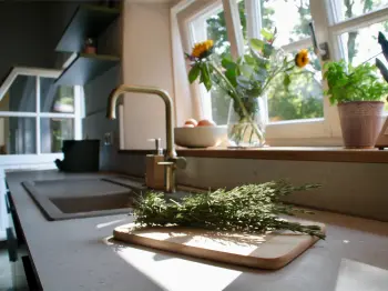 Frische Kräuter in einer modernen Familienküche