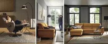 Schöne Stehleuchten sorgen für angenehmes Licht und tolle Beleuchtung im Wohnzimmer.