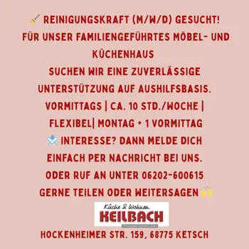 Reinigungskraft gesucht